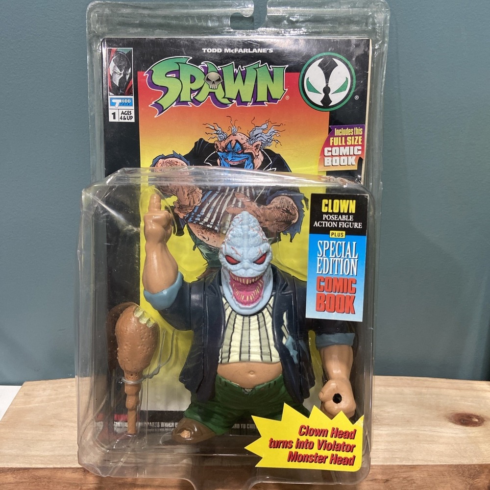 Vintage 1994 Spawn Clown Action Figure Special Edition Comic McFarlane Sealed